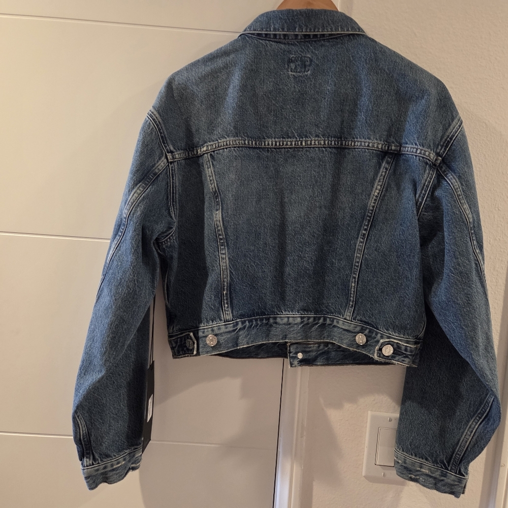 NWT Edwin Blue Denim Cropped Jacket - Picture 9 of 13